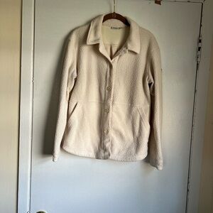 L.L.Bean Sherpa Fleece Shirt Jacket Off White or Cream Size Small